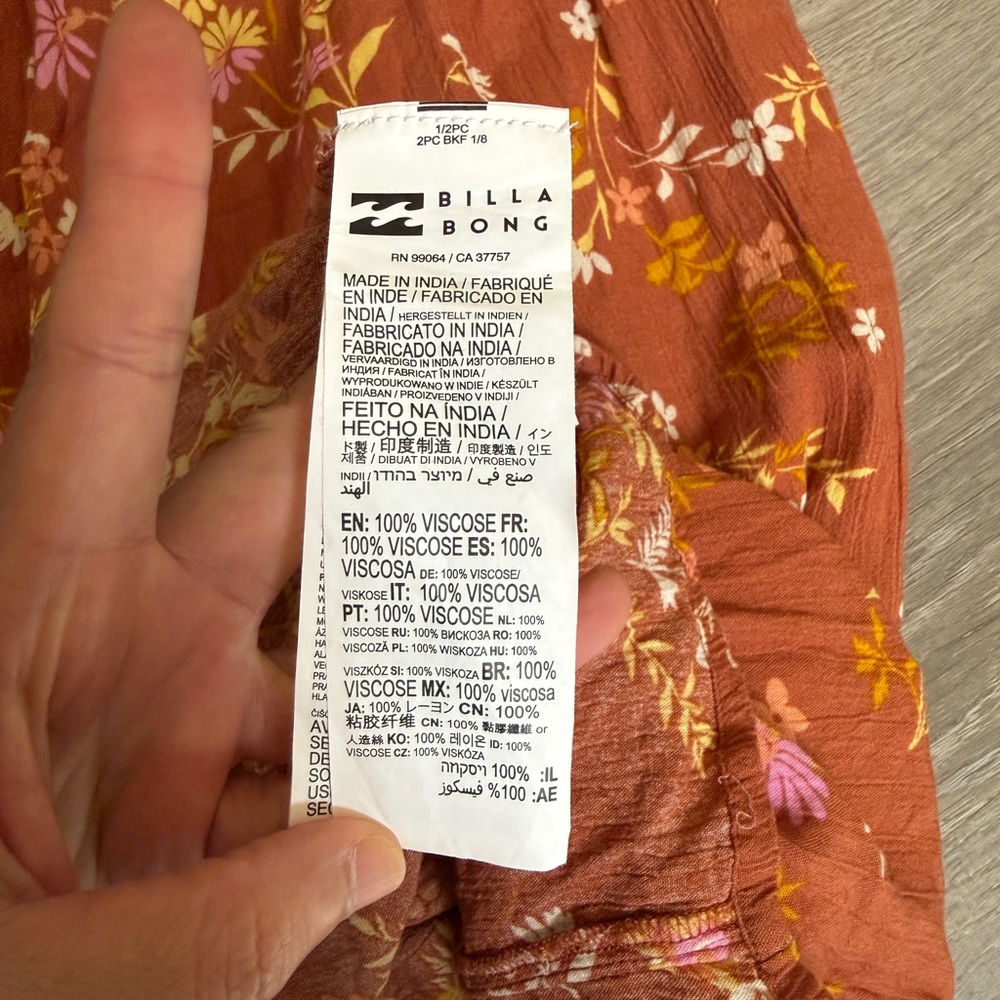 Billabong Rust Floral Midi Dress - Picture 10 of 10